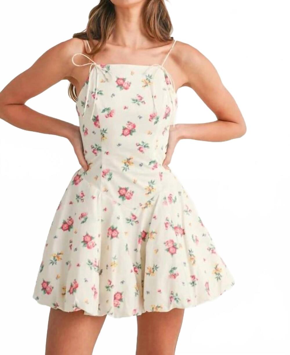 NEW MABLE floral print mini dress in cream